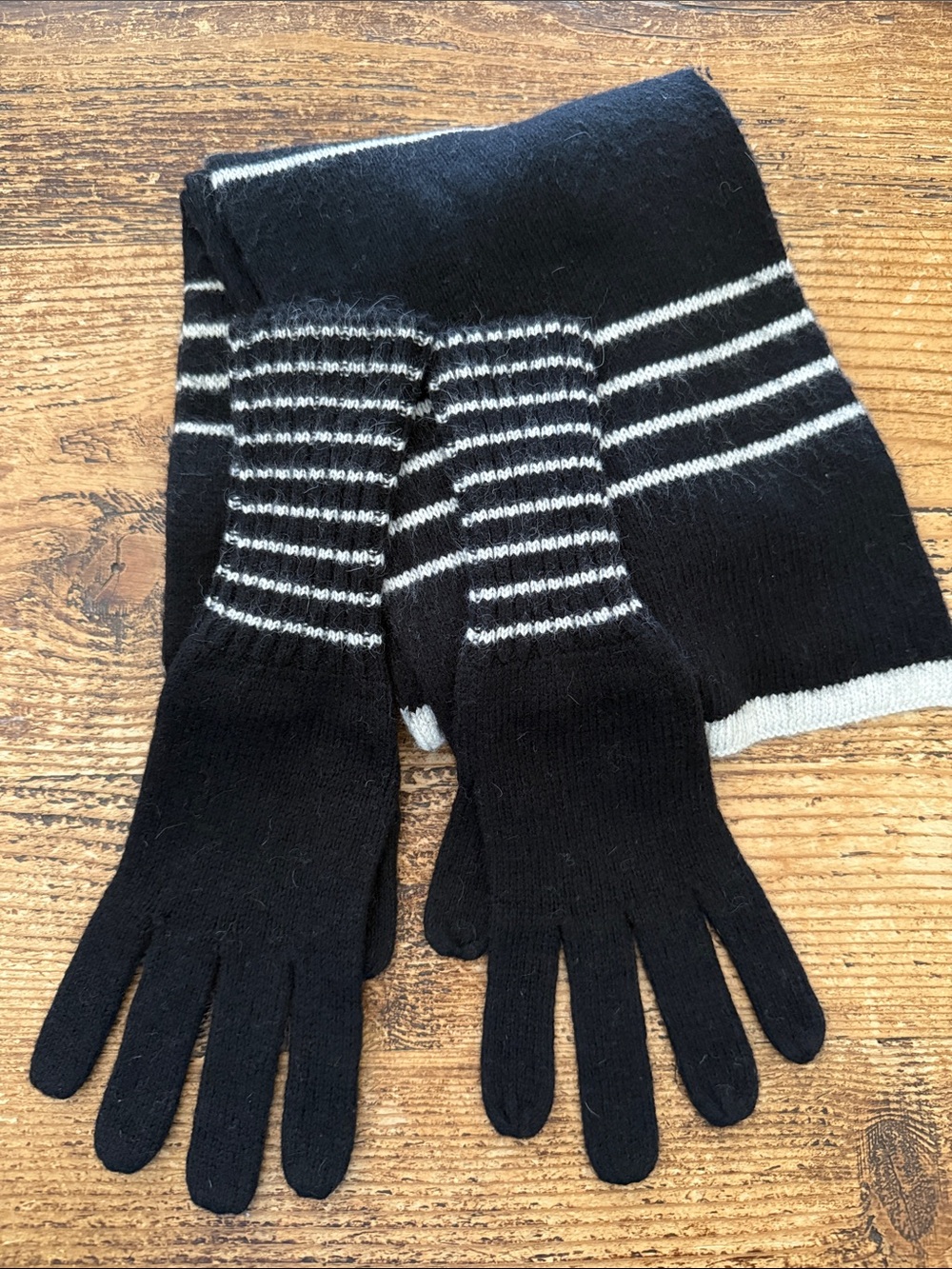 Merona Vintage Soft Knit Scarf & Matching Glove Set - Rabbit Hair Blend